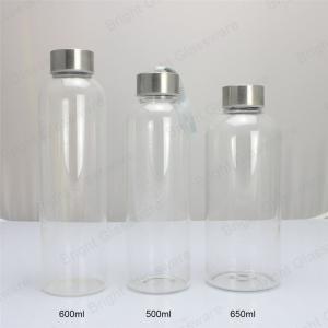 Wholesale 500ml 550ml 650ml 750ml High borosilicate glass water bottle with lid from china suppliers