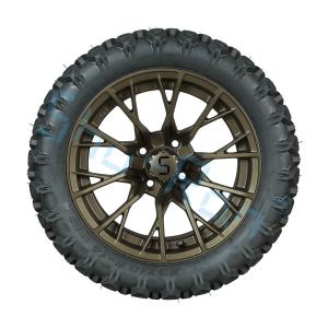 Wholesale Customizable 14 Inch Golf Cart Bronze Wheels And Off-road Tires for Customer Requirements from china suppliers