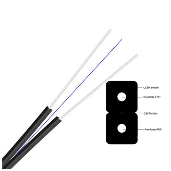 1 Core Indoor FTTH Fiber Optic Flat Drop Cable Single Mode G657A1 Bare Fiber
