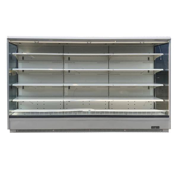 Upright Open Front Refrigerator for Supermarket with Transparent Glass Endpanels