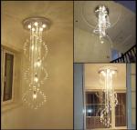 Manggic Large Size Spiral Long Spiral Modern Staircase Foyer Chandelier(WH-NC-22