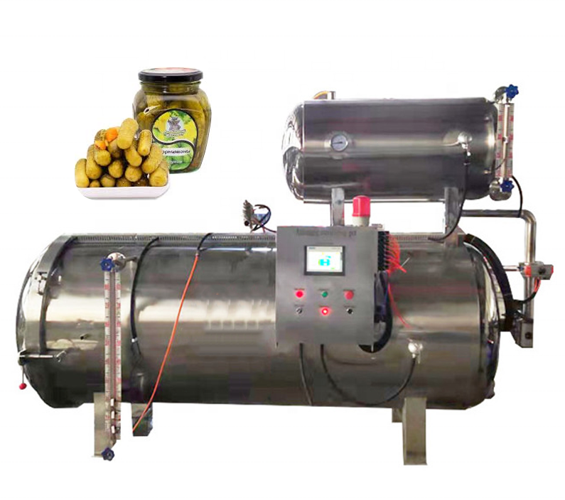 Water Immersion Autoclave For Canned Food Horizontal Pressure Retort Sterilization Pot
