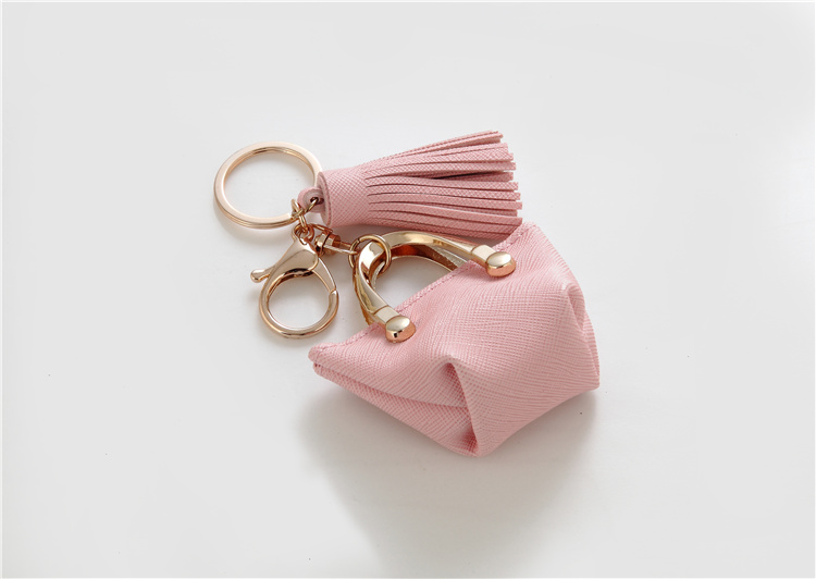 Chinese Supplier High Quality Promotional Gift Personalise Fashion Custom Logo Bag Shape Metal Pu Leather Keychain