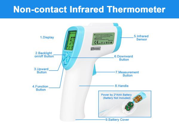 Small Digital Infrared Thermometer , Non Contact Laser LCD Display Digital