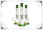 14 Inch Beaker Glass Water Pipe Green 8 Arms Perc With Phoenix Star Logo