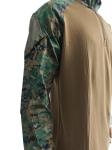 Military Style Camouflage High Neck Half Placket Training Top Breathable