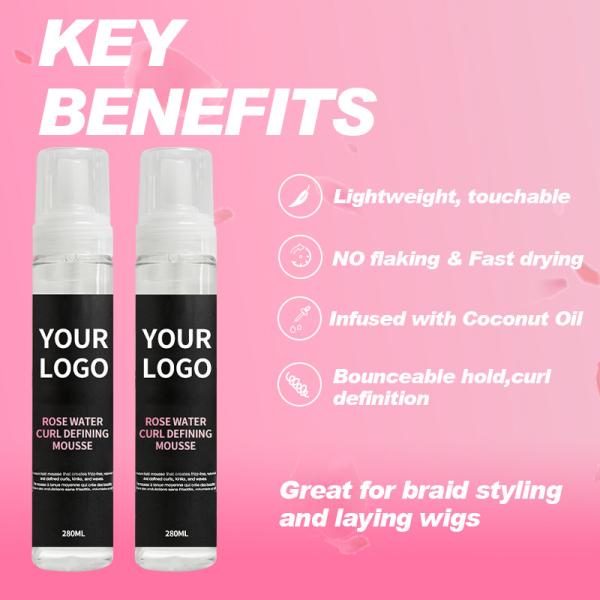 Private Label Salon Hair Styling Mousse Strong Hold Repair Curl Hair Defining