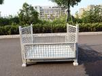 1000Kg White Foldable Wire Mesh Pallet Cage Warehouse Stillages Trolley With