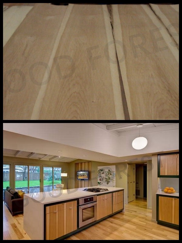Natural Hickory Wood Veneer Double Color Popular Cabinet Wood Veneer FSC