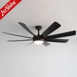 DC Power Source 60 inches Black ABS Blades Ceiling Fan With LED Lighting and