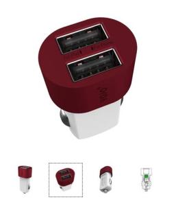 Wholesale 2.5 A Dual USB Interfaces Luminous Car Charging Adaptor from china suppliers