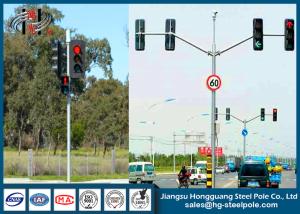 Wholesale Q235 Conical / Round / Polygonal Double Arms Traffic Light Pole For Railway Crossing from china suppliers