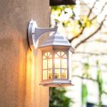 White lanterns simple balcony wall lamp outdoor waterproof terrace wall lamp(WH