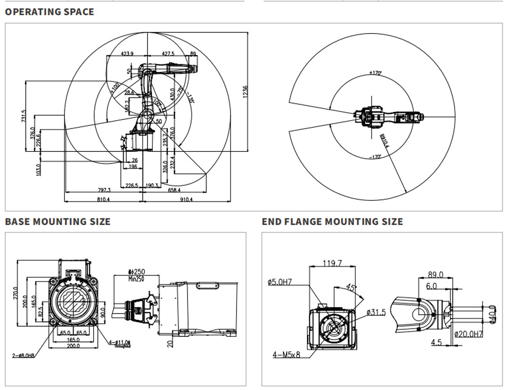 Desktop Robot In Handling Operation Sorting Assembling Painting For 3C Food And Beverage Metal Parts Education ER7-900