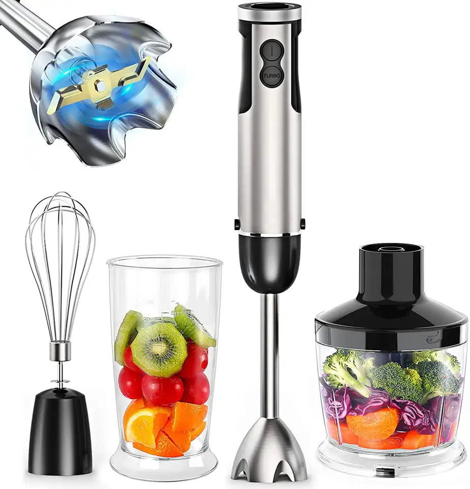 12-Speed Multi-Function Handheld Stick Blender With Stainless Steel Blades