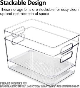 Wholesale Clear Pantry Storage Organizer Bins, Storage Containers With Handle For Kitchen,Refrigerator, Freezer, Cabinet from china suppliers
