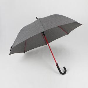 Wholesale Polyester Personalised Golf Umbrella , Grey Black Umbrella With Curved Handle from china suppliers