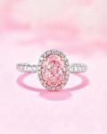Lab Grown Pink Diamond Engagement Ring 1.97CT Oval Cut Design
