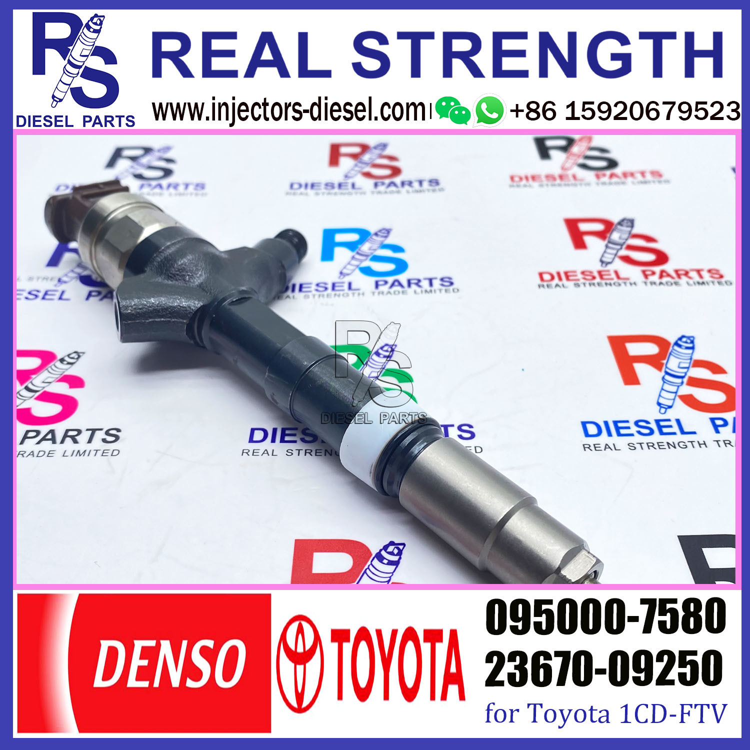 Diesel injector assembly pump common rail injector 23670-09030 0950007580 095000-7580 for 1CD-FTV diesel engine