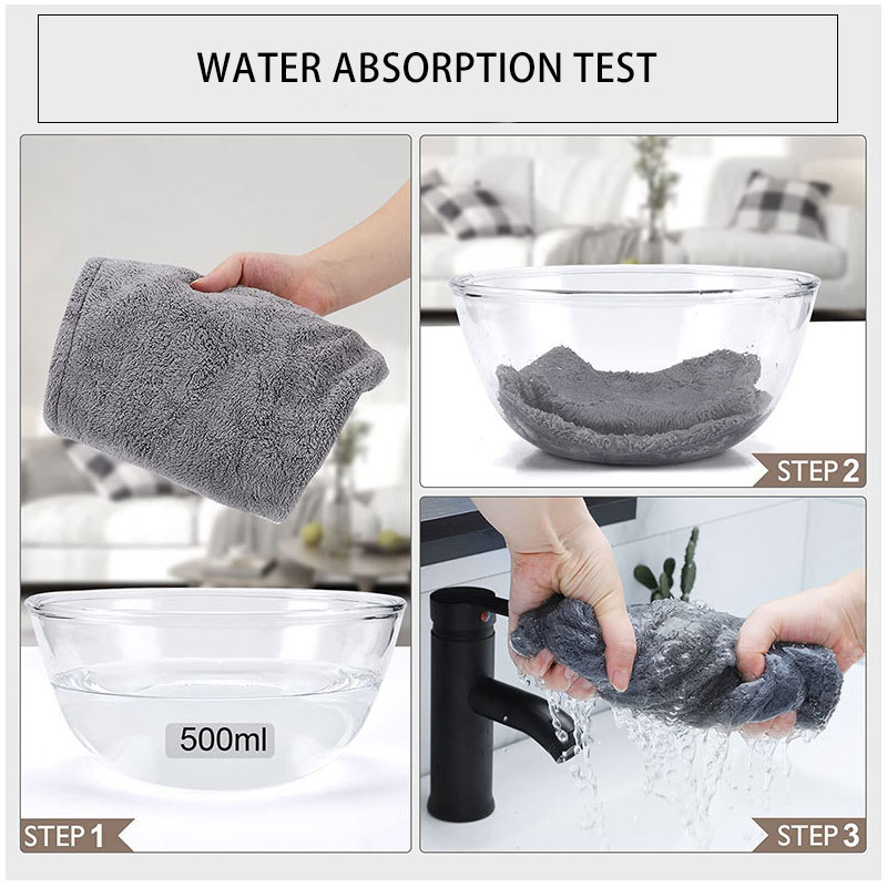 Custom Design Pure Color Microfiber Coral Fleece Dry Hair Hat for Quick-drying Hair Towel