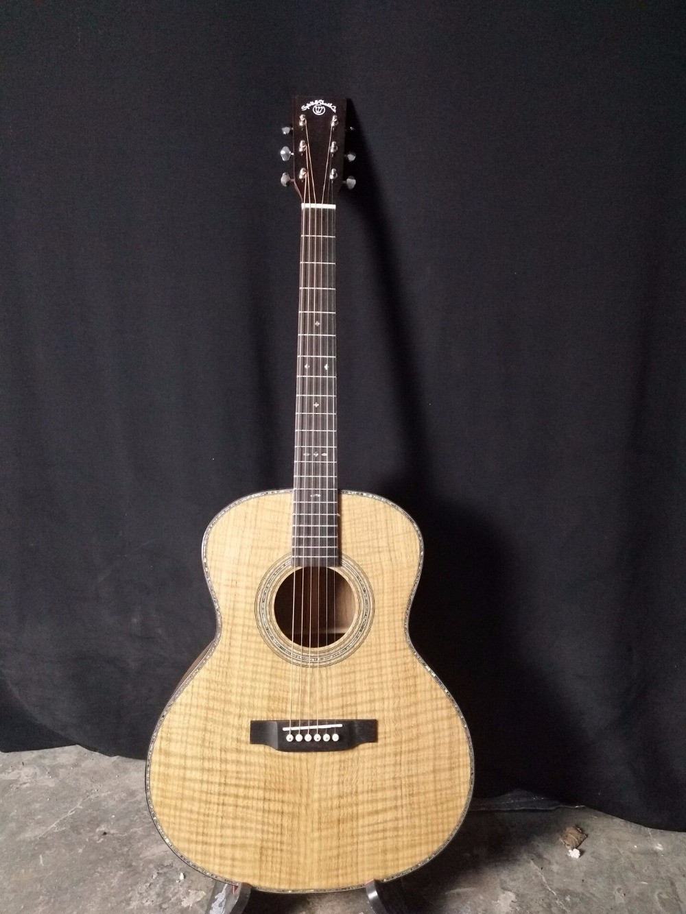 AAAA handmade all Solid guitars OM body guitar imported wood soundhole EQ acoustic electric guitar