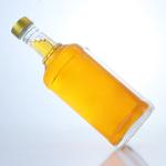 Whisky Collar Material Glass 750ml Liquor Glass Bottle with Unique Shape and