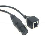 XLR 3 Pin Poles Male Female to RJ45 Female Cat5 Network Ethernet Adapter Cable