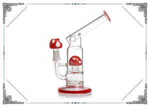China America Red Glass Oil Rig Bong With Mushroom Percolator Hookah Rock Water Bubbler on sale