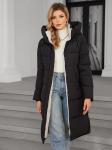 Zipper And Snap Fastener Included Fashionable Black Cotton Jacket For Women To