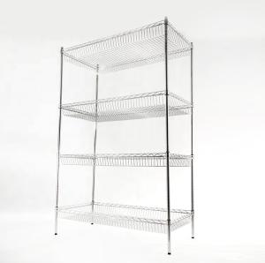 Wholesale Metal Chrome Plated Storage Wire Shelves With Wheel 4 Layer from china suppliers