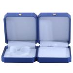 Custom Crown Shape Jewelry Storage Box in Blue PU Leather for Rings and