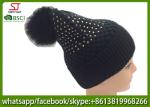 Chinese manufactuer free faux fur pompom knitting stripe hat cap patterns beanie