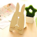 76g Rabbit Shaped Wooden Universal Desktop Magnet Holder for Mobile Phone