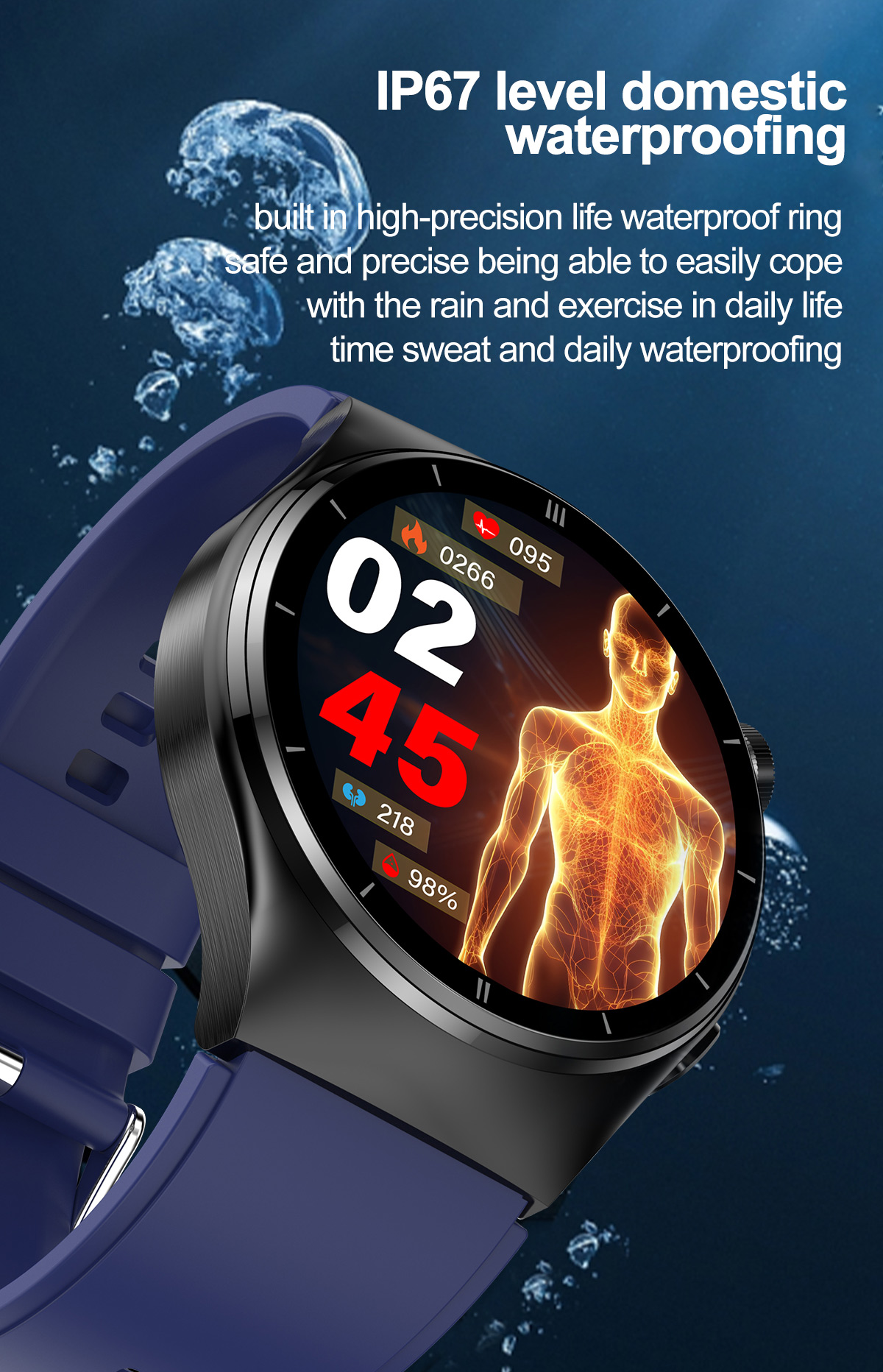F320 Sport Heart Rate Waterproof Smartwatch Round 1.46 Inch Relojes Inteligentes Monitoring