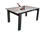 Tempered Glass Square Extension Dining Table 2 Meter HPL Topped Steel Frame