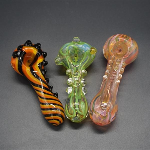 Dry Herb Glass Tobacco Smoking Hand Pipe 4" Collectible Color Changing Heavy Strong