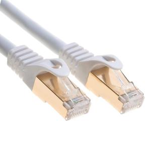 China 0.5-90m RJ45 Patch Cord , Double Shield White Cat 7 Ethernet Cable on sale