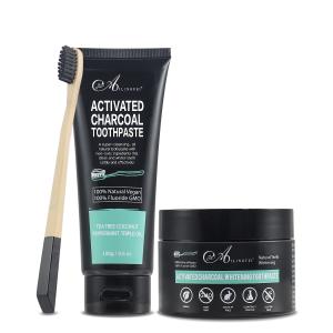 Wholesale Activated Charcoal Teeth Whitening Bleaching Kit 100ml With Tooth Powder Toothpaste from china suppliers