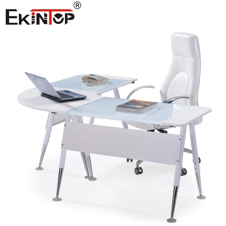 glass l shaped office desk