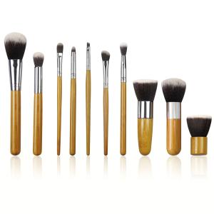 Wholesale 10Pcs Bamboo Makeup Brush Set , Vegan Cruelty Free Foundation Blending Brush from china suppliers