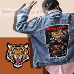 Multi Shape Embroidered Animal Patches Golden Bengal Tiger Patch