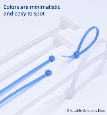 4.8*200MM Self-locking ETFE Cable Zip Ties Wraps Electrical Application Blue Wrap Tie Belt