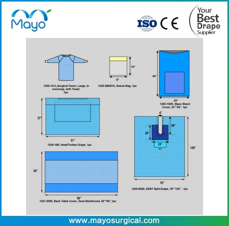 Complex Material Customized EENT Surgical Pack I Contains