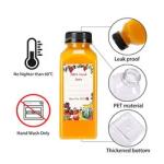 16Oz Disposable Clear Pet Plastic Square Juice Beverage Bottle With Tamper Proof