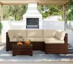 Outdoor Wicker Rattan Sofa Set Rattan Chair Sectional Cushion Lawn Garden