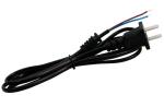 Deluxe standard 2pin black gray power cable with stripped end 0.5m-10m copper