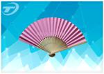 Home Decoration Plain Paper Folding Hand Fans With Natural Bamboo Ribs