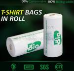 PBAT+PLA 100% compostable bio degradable vest shopping bags, Carrier Small