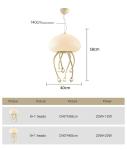 Cream style designer jellyfish chandelier minimalist and creative living room
