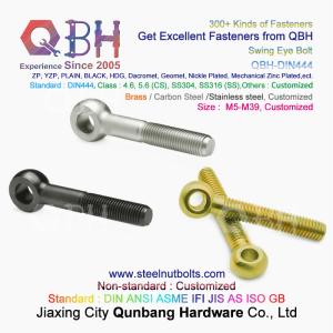 Wholesale QBH DIN 444 HDG YZP Black Plain Swing Eyelet O-Ring Knuckle Fisheye Eye Bolt from china suppliers